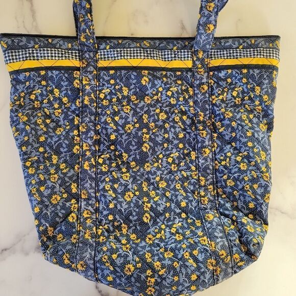 Floral quilted fabric tote bag crafts hobby medium size material purse b… - Picture 1 of 5
